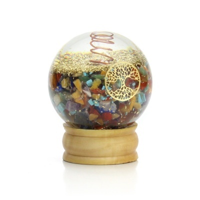 Esfera de Orgonite Árvore da Vida e 7 Chakras
