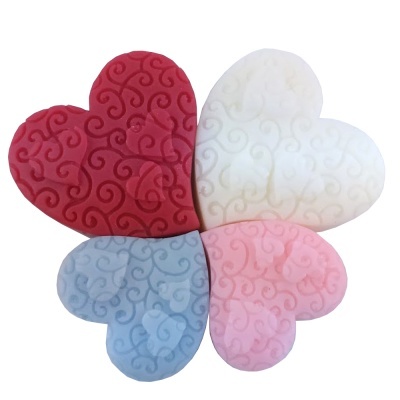 Coração com relevos em Sabonete