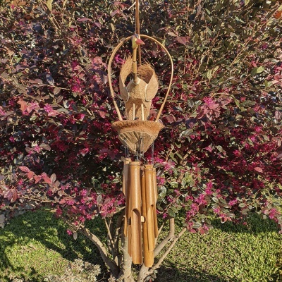 Espanta Espíritos em Bambu - Pássaros no Ninho