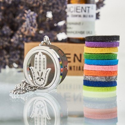 Colar Difusor Aromaterapia Mão de Fátima