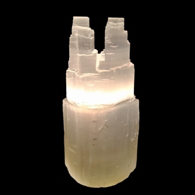Candeeiro de Selenite Dupla Torre Candeeiro de Selenite Dupla Torre