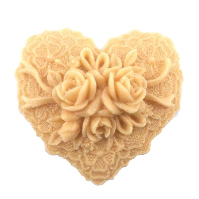 Coração Rosas e Renda em Sabonete