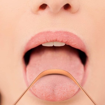 Raspador de Língua em Cobre