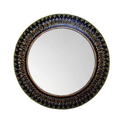 Espelho Mandala Pintado à Mão 40cm
