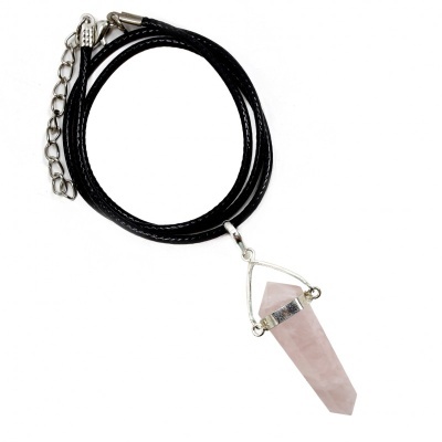 Colar com Pendente Quartzo Rosa