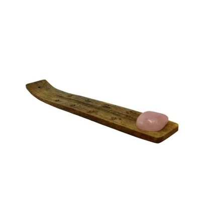 Incensário Artesanal com Quartzo Rosa