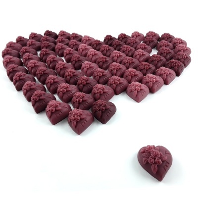 Coração com rosas LOVE em sabonete