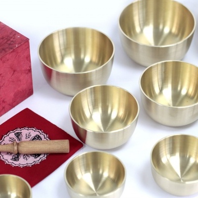 Conjunto de 10 Taças Tibetanas de Metal Bell