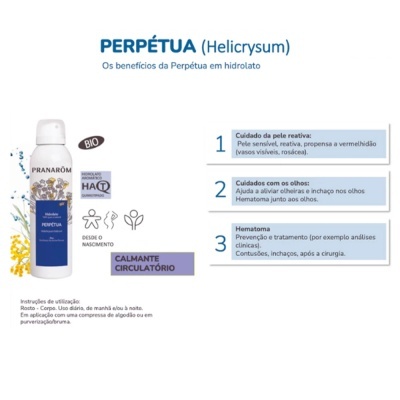 Hidrolato de Perpétua em Spray Bio - Pranarom