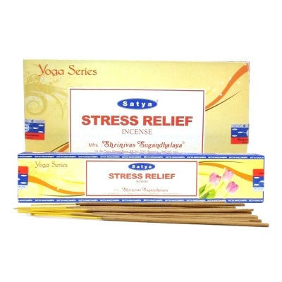 Incenso Satya Stress Relief Yoga Series com caixa e varetas