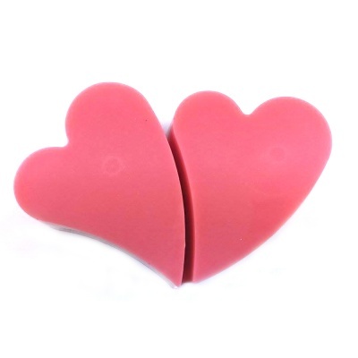 Coração curvado em sabonete