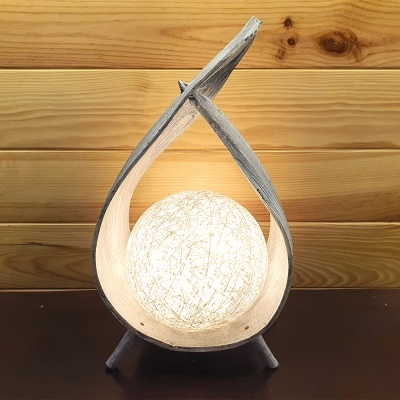 Candeiro de Côco Natural - Cor Cinza