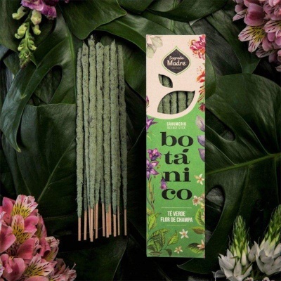 Incenso Botânico Sagrada Madre - Chá Verde e Flor de Champa