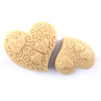 Coração com relevos em Sabonete