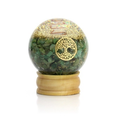 Esfera de Orgonite Árvore da Vida e Jade