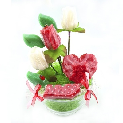 Botão de Rosa 3D em Sabonete