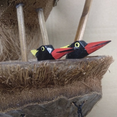 Espanta Espíritos em Bambu - Pássaros no Ninho