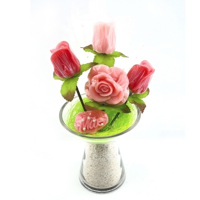 Botão de Rosa 3D em Sabonete