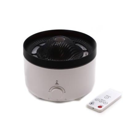 Difusor branco com tampa preta e comando remoto branco