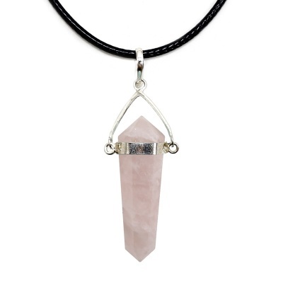 Colar com Pendente Quartzo Rosa