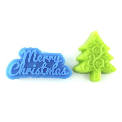 Moldes de silicone azul e verde para decoração de Natal