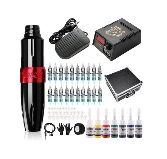 Kit&#x20;Tatuagem&#x20;Pen&#x20;Tattoo&#x20;Moderno&#x20;&#x2B;&#x20;Fonte&#x20;&#x2B;&#x20;Tintas&#x20;&#x2B;&#x20;Agulhas