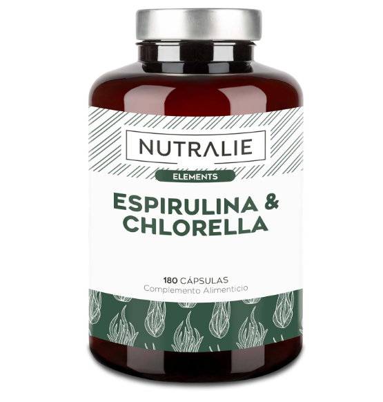 Spirulina e Chlorella, 1800mg Detox, Energy, Efeito Saciante, Vegan, 180 Cápsulas ✅PRONTA ENTREGA