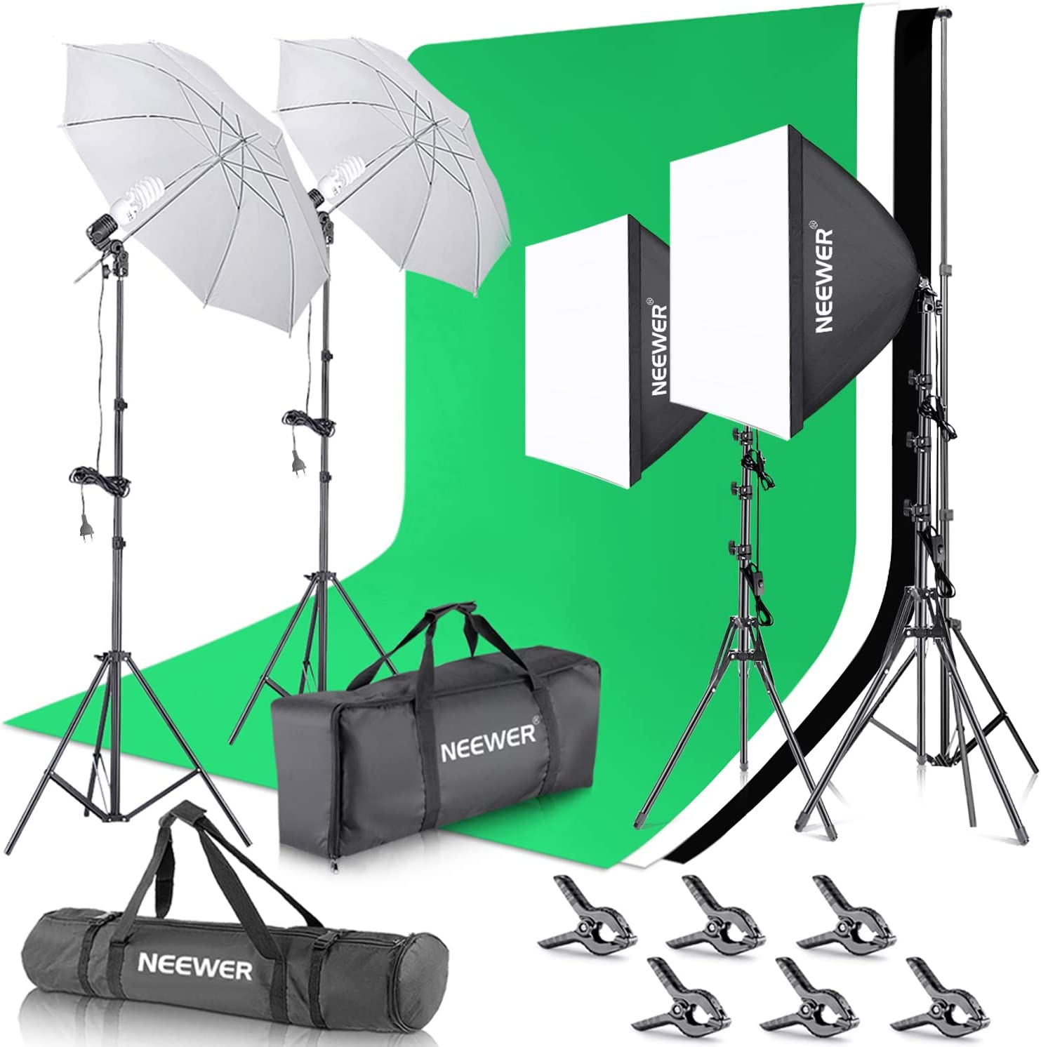 Kit&#x20;de&#x20;Ilumina&#x00E7;&#x00E3;o&#x20;Cont&#x00ED;nua&#x20;com&#x20;Guarda-Chuva&#x20;e&#x20;Softboxes