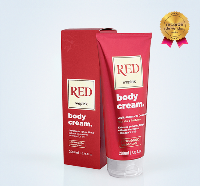 Body Cream Red Hidratante 200ml - Wepink