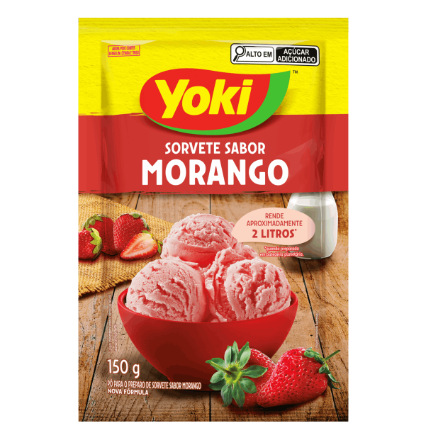 Preparo Sorvete Morango Yoki 150g
