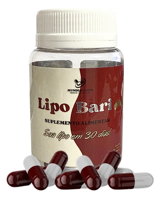 Mundial Caps Lipo Bari 30 Cápsulas Inibidor De Apetite  - PRODUTO IMPORTADO BR📍