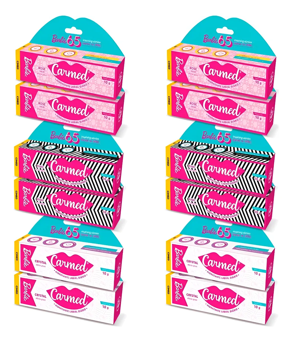 Kit&#x20;12&#x20;Carmed&#x20;Barbie&#x3A;&#x20;4&#x20;Crystal&#x20;&#x2B;&#x20;4&#x20;Rose&#x20;Gold&#x20;&#x2B;&#x20;4&#x20;Pink