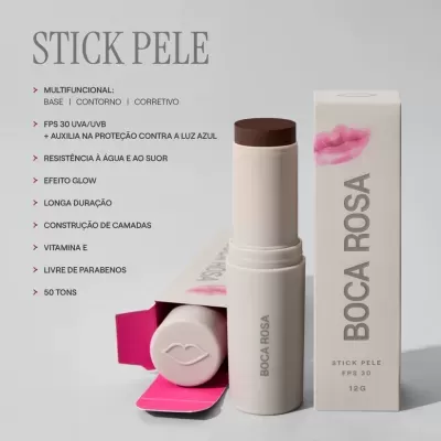 BOCA ROSA👄Stick Pele Multifuncional - Base, Contorno e Corretivo ✅PRONTA ENTREGA