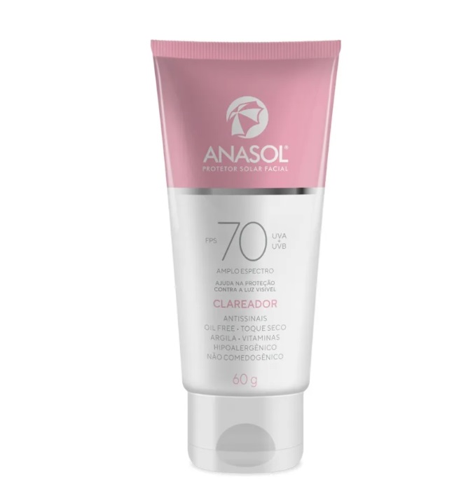 Protetor Solar Facial Fps 70 Clareador Anasol - 60g