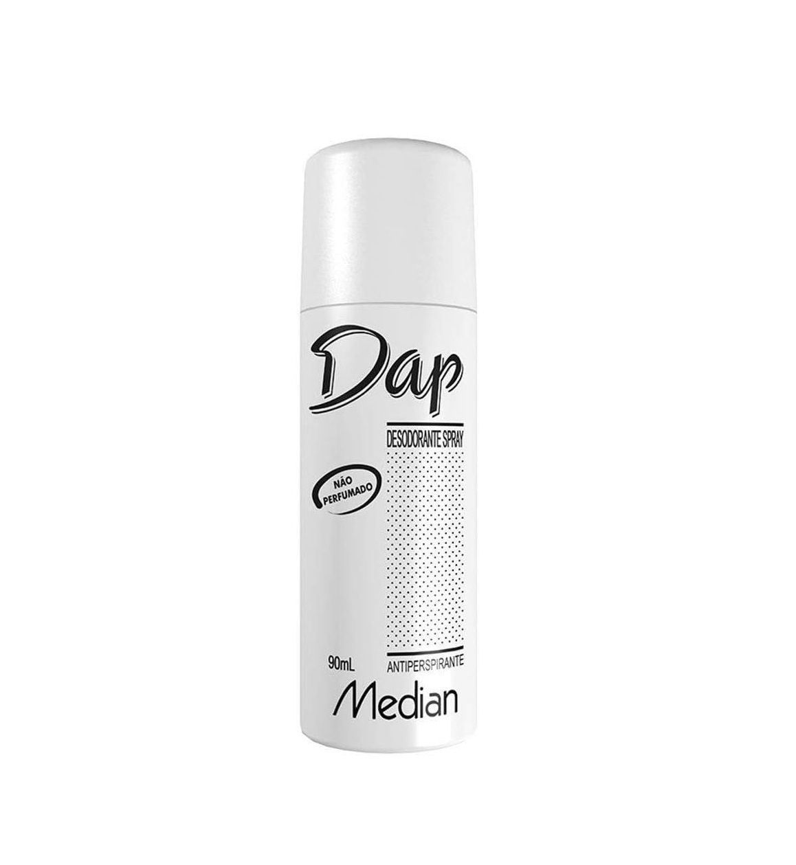 Frasco branco de desodorizante spray Dap Median