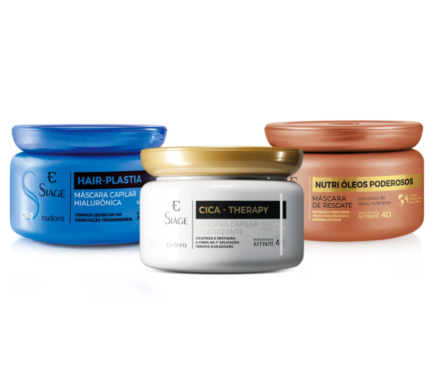 Combo Siàge Cronograma Capilar: Nutri Óleos Poderosos+Cica Therapy+Hair-Plastia
