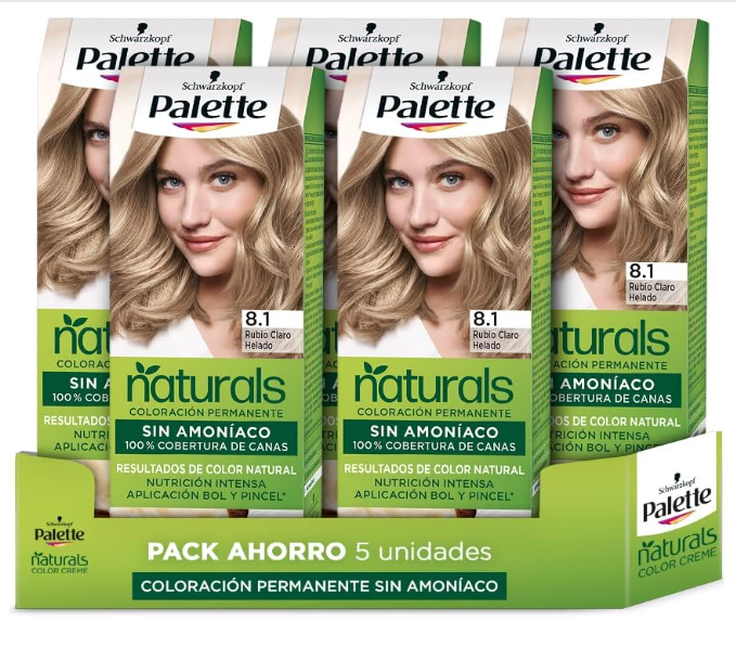 Combo 5 - Palette Naturals - Tint 8.1 Loiro Claro Sorvete - Sem Amônia