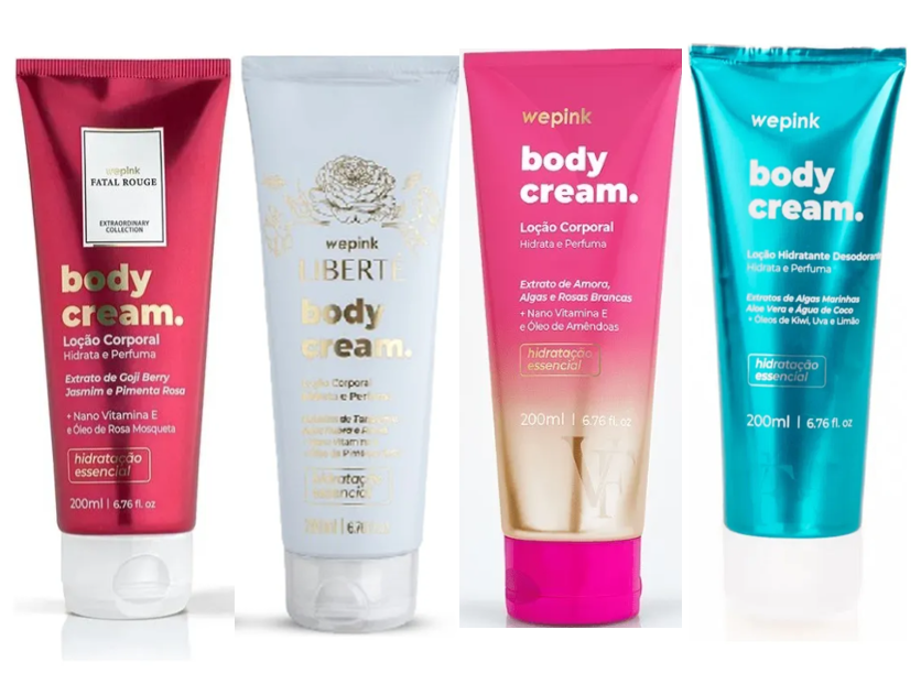 Kit Body Cream Fatal Rouge + Liberte + VF + VF Aqua - Wepink ✅PRONTA ENTREGA