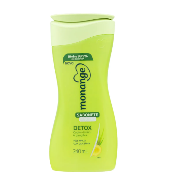 Sabonete líquido Monange Detox Capim-Limão & Gengibre 240 ml