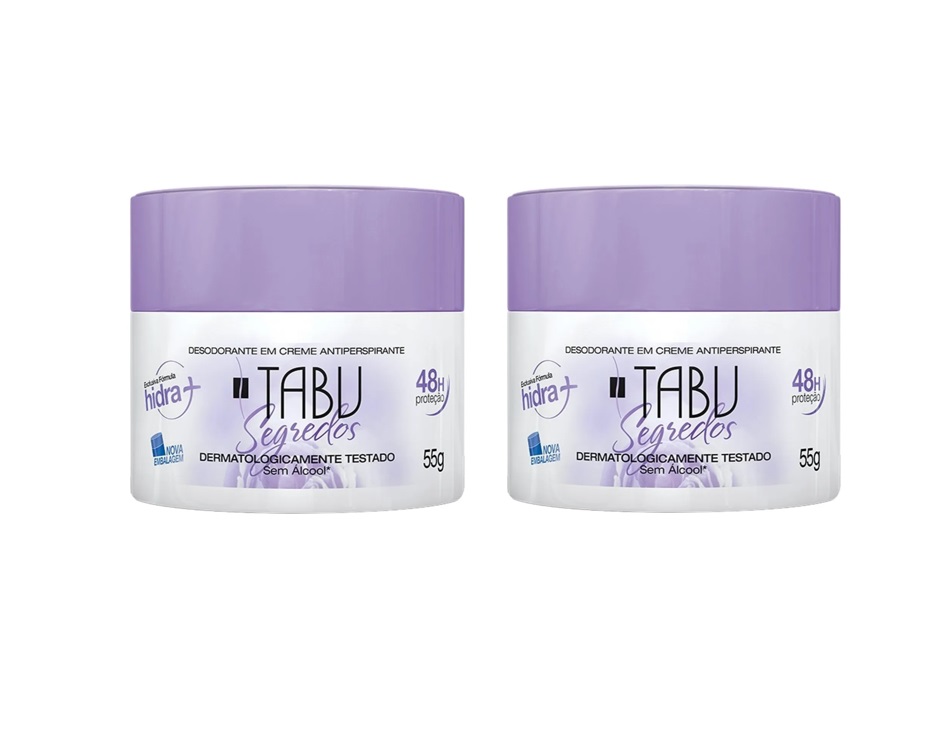 Kit 2 Desodorante Tabu Creme Segredos 55g