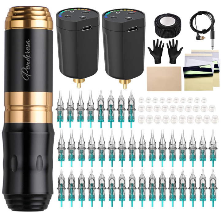kit Tatuagem Sombreamento e Delineamento Sem Fios até 2800 mAh
