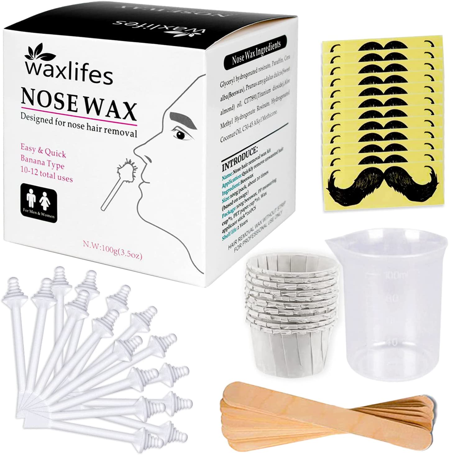 Kit Depilação Nasal Homens e Mulheres 100 g com Acessórios