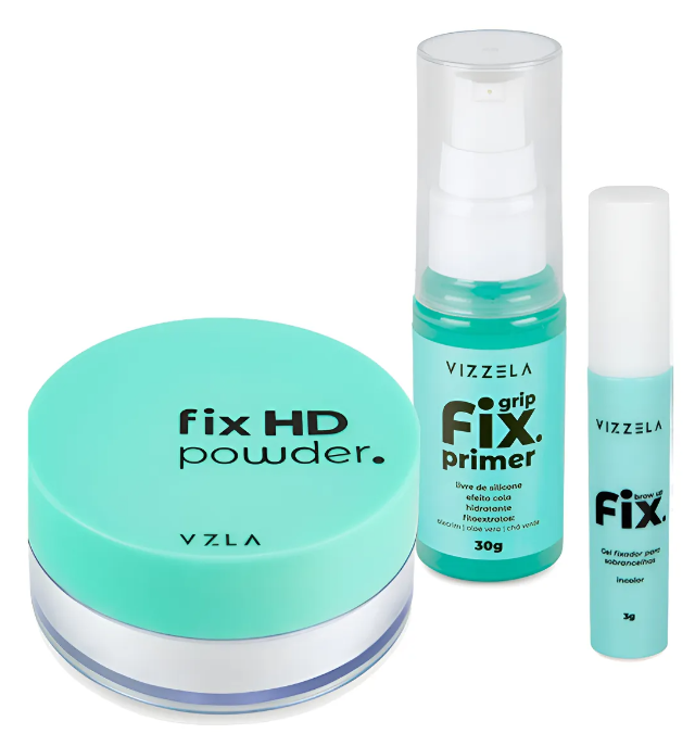 Kit&#x20;Vizzela&#x20;Fix&#x20;Vegano&#x20;3x1&#x20;Hd&#x20;Powder&#x20;&#x2B;&#x20;Grip&#x20;Primer&#x20;&#x2B;&#x20;Brow&#x20;Up