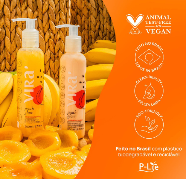VIRÁ - Kit Shampoo e Máscara Condicionante Peach Glow Day by Day