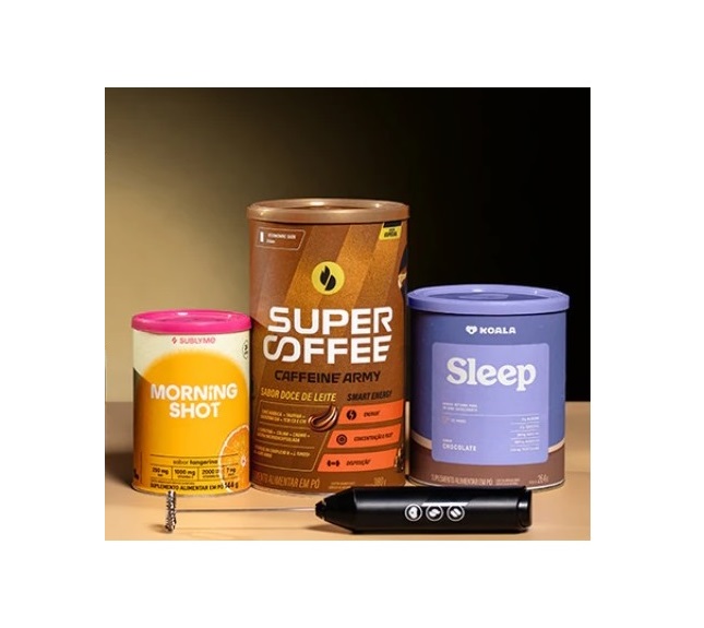 Kit SuperCoffee Doce de Leite + Koala Chocolate + Morning Shot Tangerina + Mini Mixer