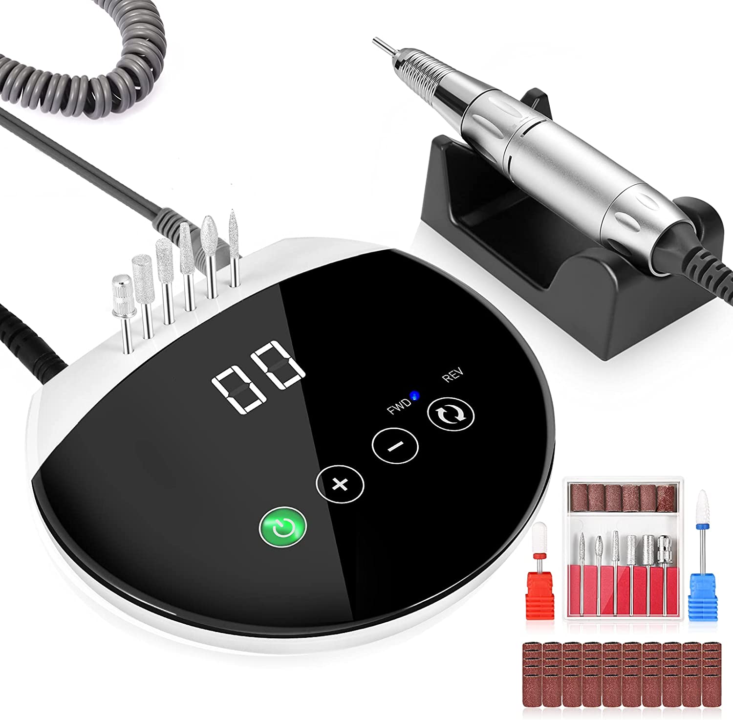 Kit Profissional para Unhas Broca com 8 cabeças + Limas