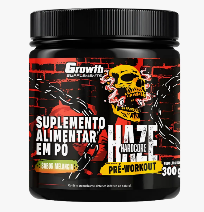Growth Haze Hard Core Pré-treino 300g Sabor Melancia