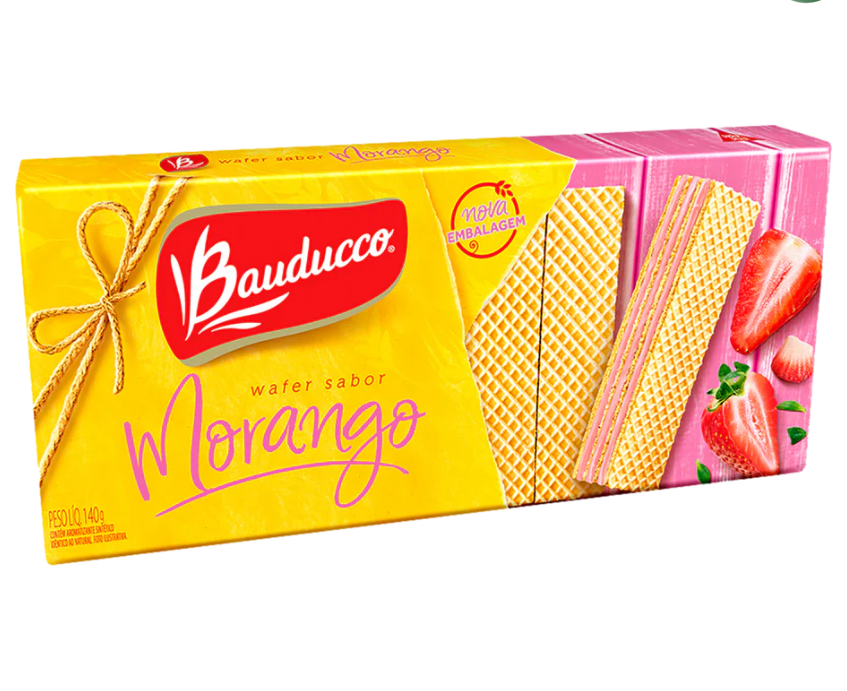 Biscoito&#x20;Waffer&#x20;Bauducco&#x20;de&#x20;Morango&#x20;140g