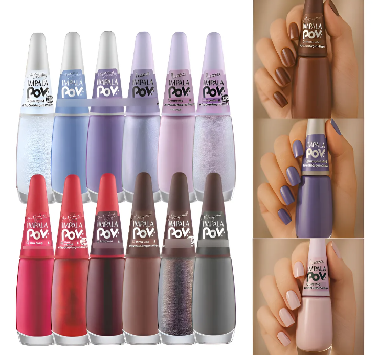 Kit 12 Esmaltes Impala Pov: Nova Coleção Blogueiras Diversificado