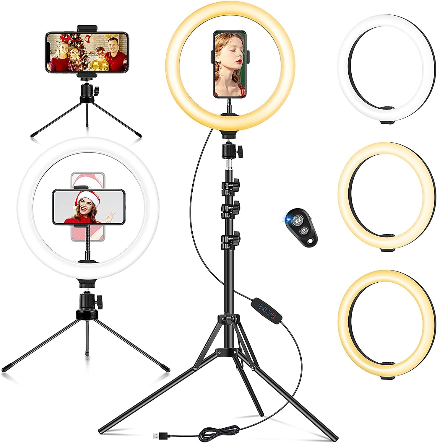 Ring Light Controlo Remoto Altura Total de 1,8 m Luz LED